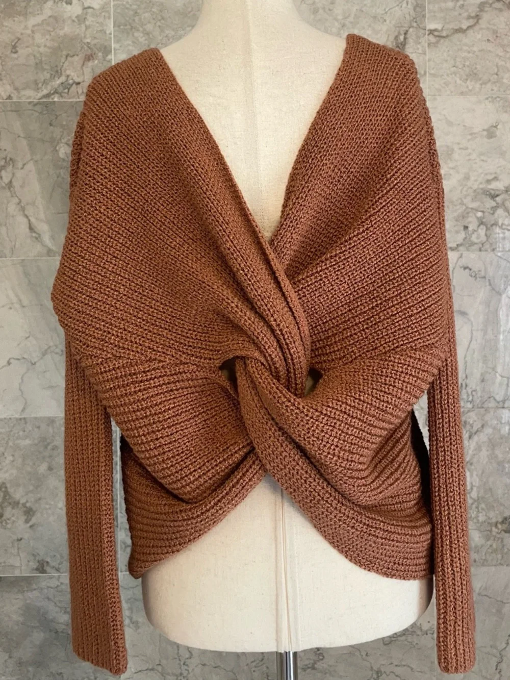ASTR The Label Ribbed Twist Back Sweater - Picture 6 of 8
